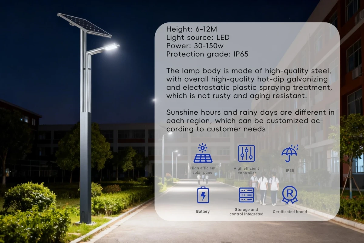 Street light with battery Street light with battery